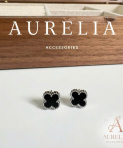 Bông Tai Cỏ 4 Lá Mix Đá Thời Trang