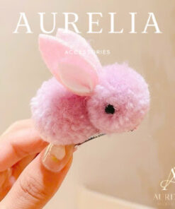 Kẹp Tóc Thỏ Bông Hồng